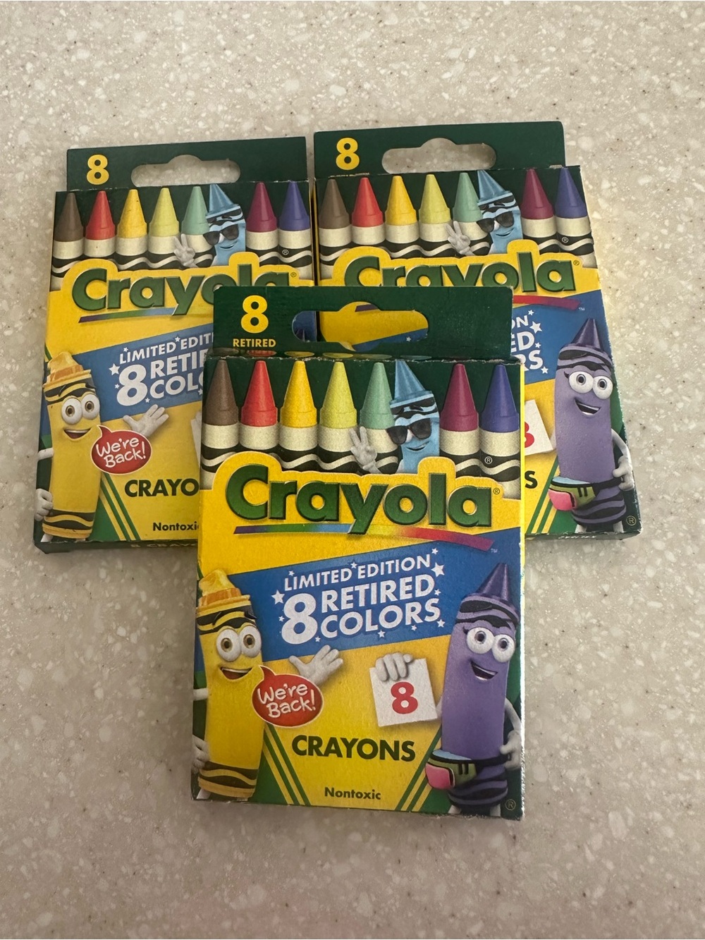 2025 Crayola Limited Edition Retired Colors 8-Pack Crayons – New in Box 3 pack
